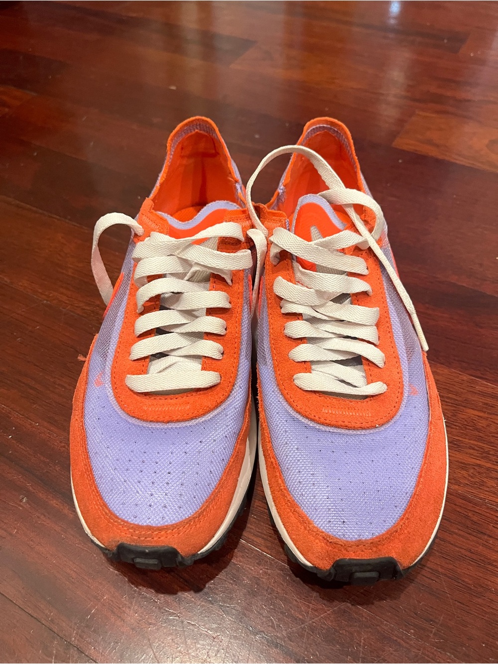 Nike Women's Orange & Lavender Waffle Mesh Trainers - Picture 2 of 6